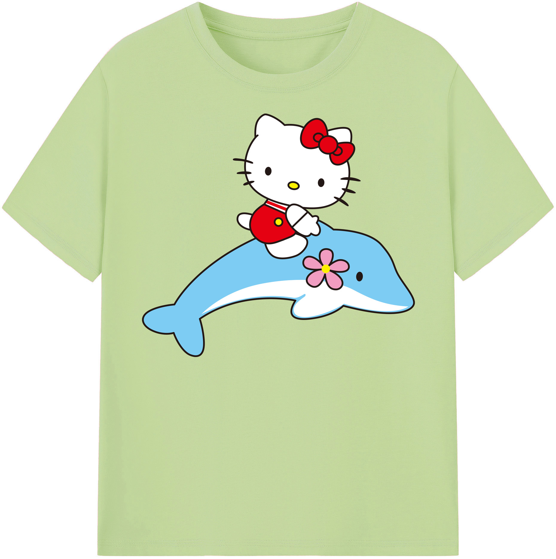 （画像用） Hello Kitty ハローキティ 綿100％半袖Tシャツ（フロントプリント）